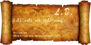 Léránt Dénes névjegykártya